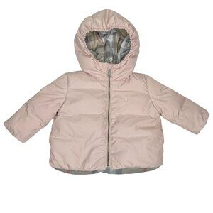 Burberry Children Down Puffer Coat Hooded Quilted Light Pink Baby girl 3M